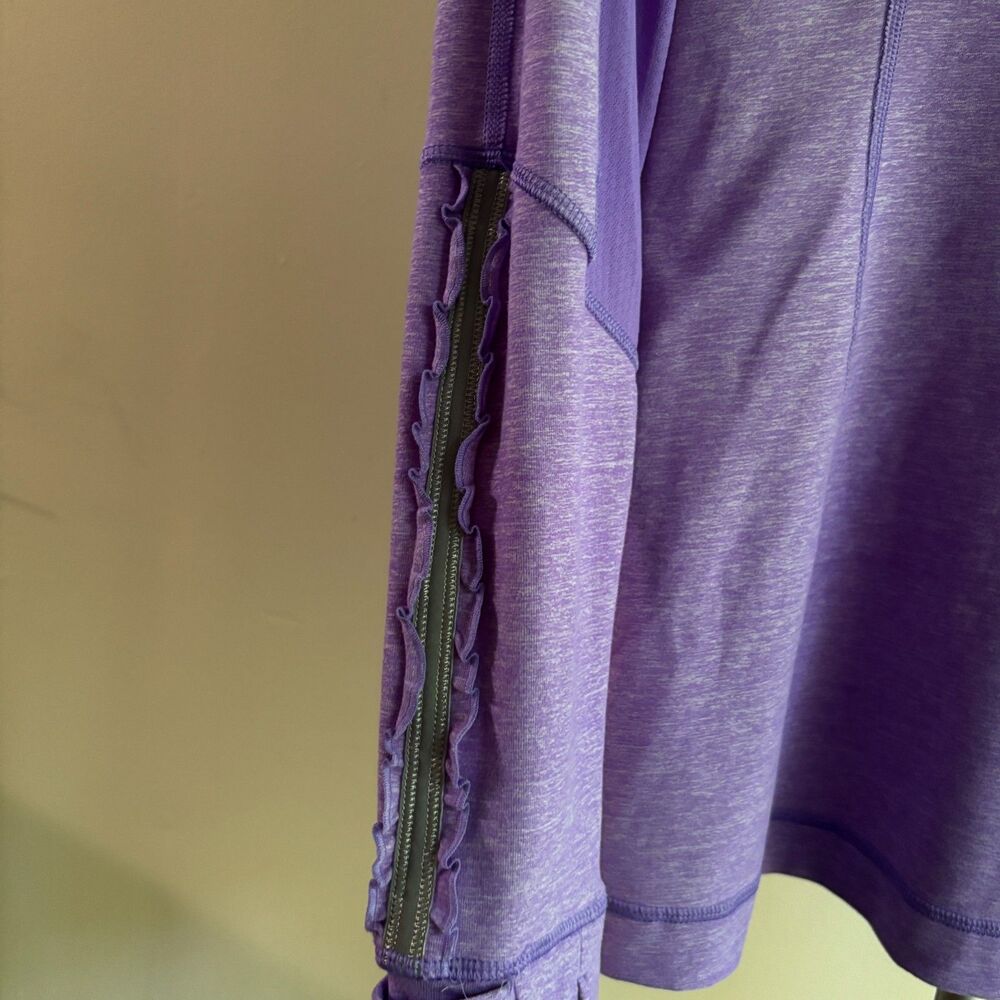 Lululemon Athletica Top Women's Purple Mesh Panels Thumbholes 1/4 Zip Activewear - Picture 7 of 10